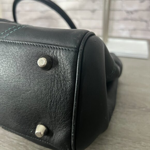 Coach | Vintage Black Leather Hampton Belted Satchel Tote Shoulder-Bag Purse - Picture 3 of 6